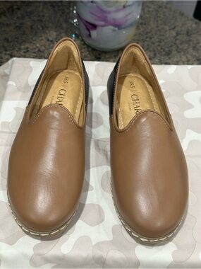 CHARLES by CHAR Brown Leather Slip-On Loafers for Women